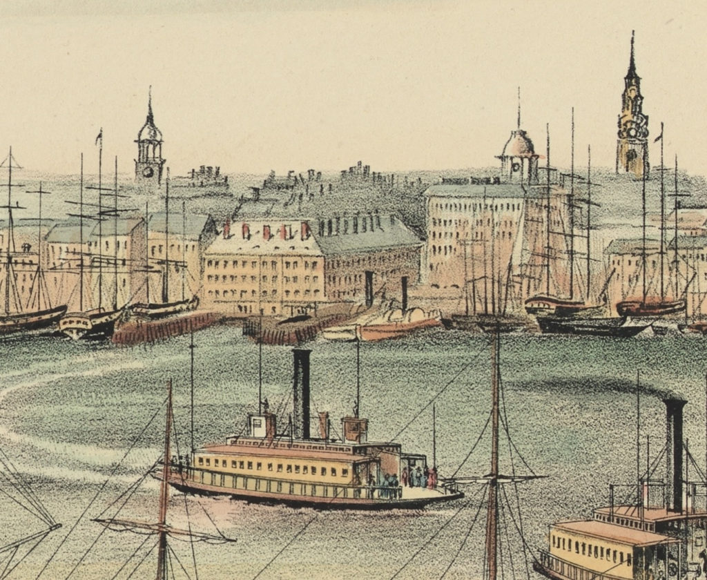 Detail of "View of New York From Brooklyn Heights" 1849