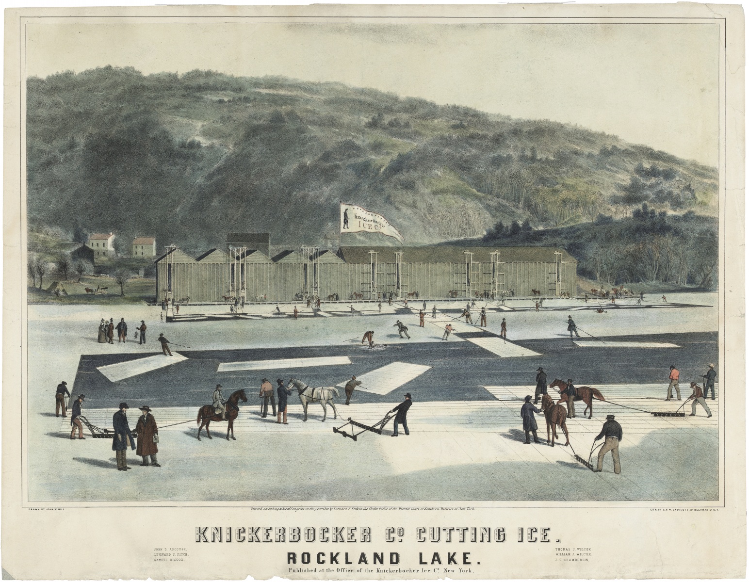Knickerbocker Co. Cutting Ice. Rockland Lake, 1846