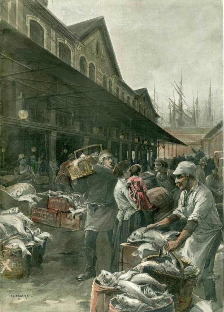 Thursday Morning at Fulton Fish Market, April 11, 1896