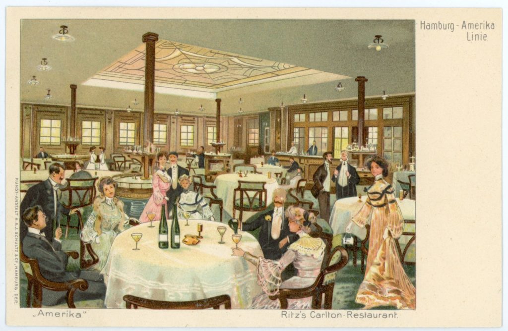 SS Amerika, Ritz's Carlton-Restaurant, ca. 1905