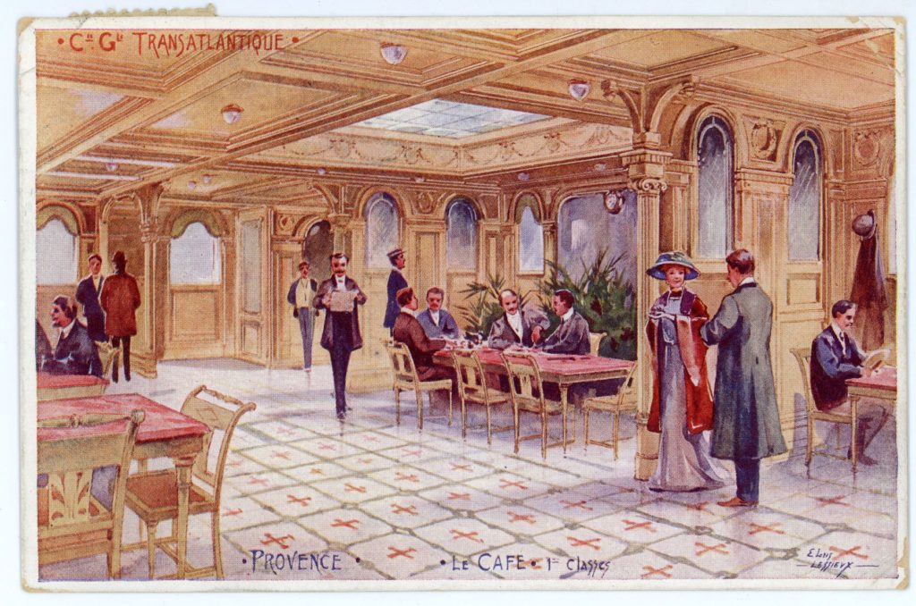 SS La Provence, First Class Cafe, ca. 1905-1915