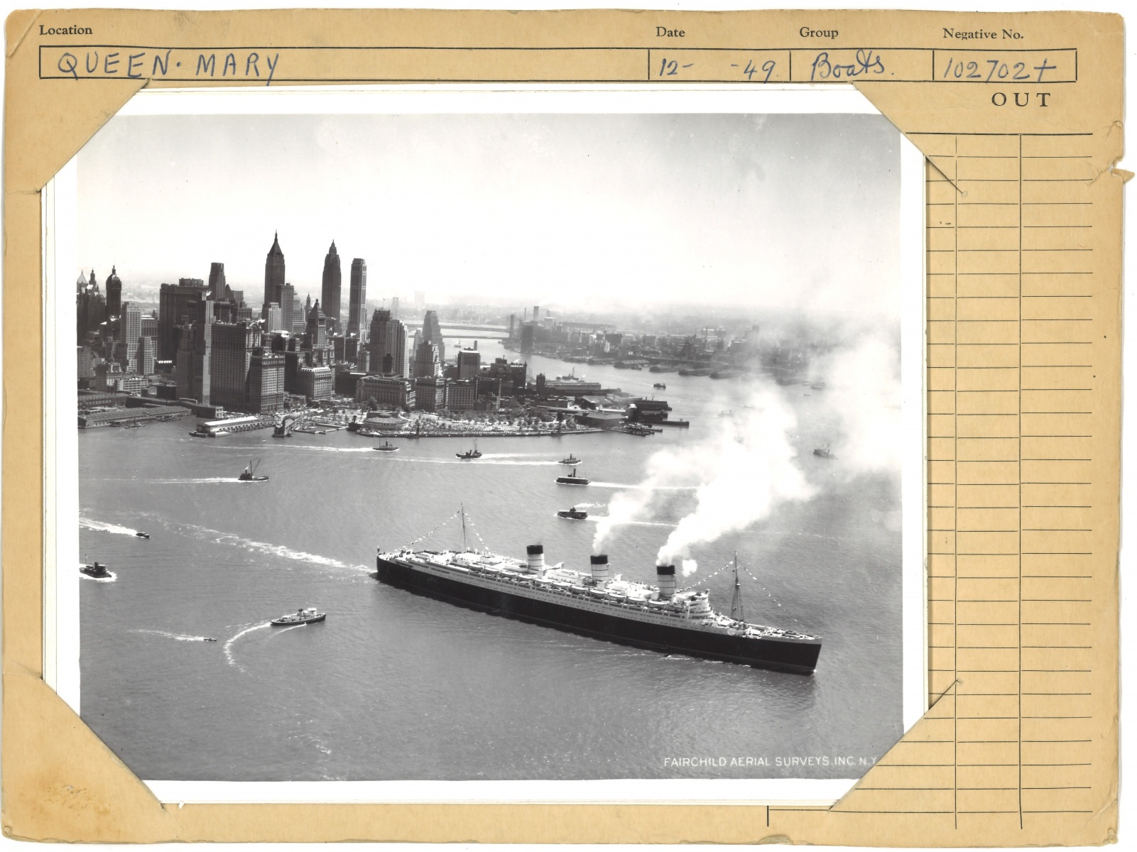 Queen Mary in New York Harbor, June 5, 1936