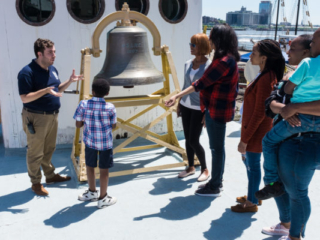 Visitors on board lightship Ambrose