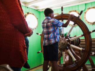 Visitors on board lightship Ambrose