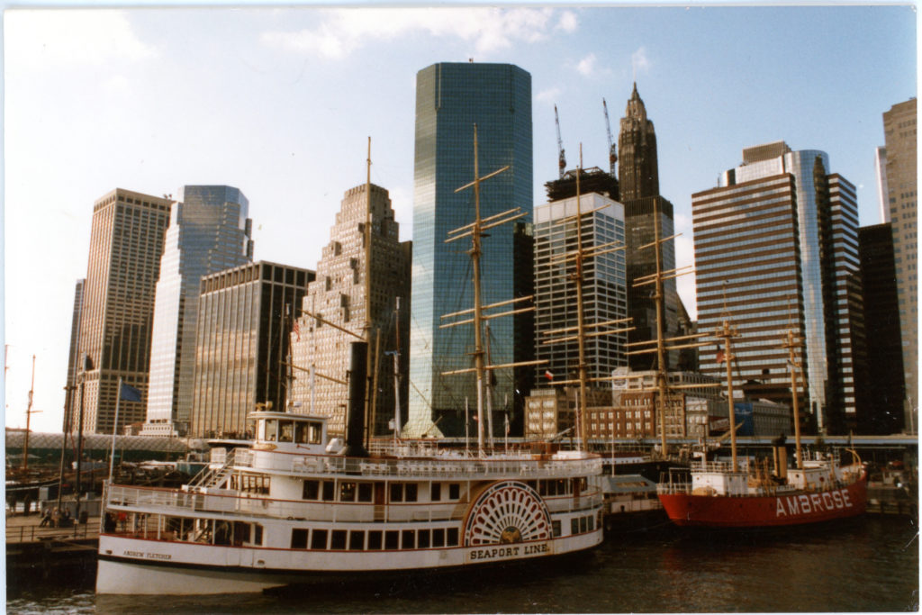 View of the Museum fleet from Pier 17, 1994