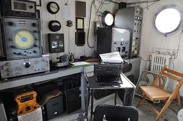 The radio room of the lightship Ambrose