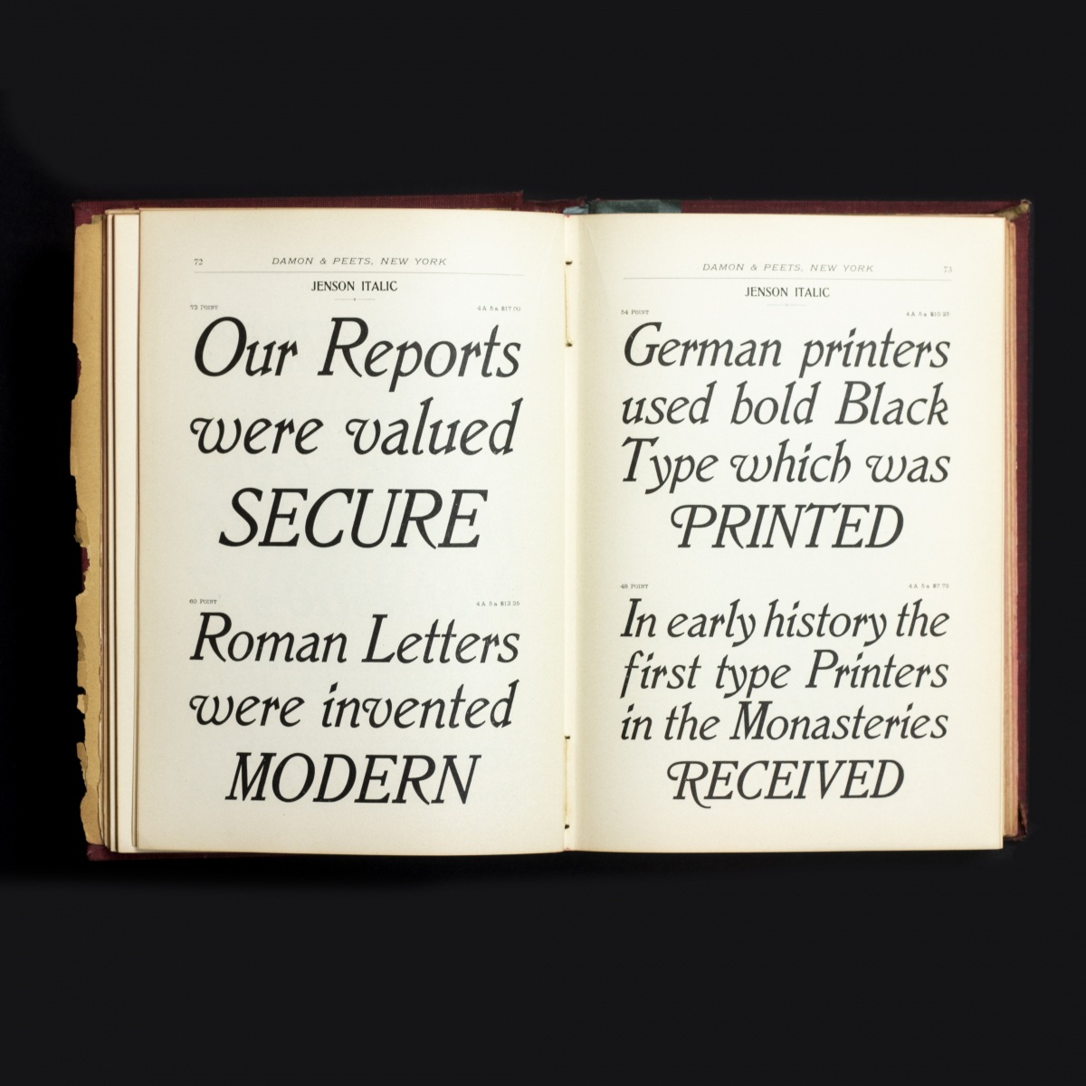 Damon and Peets specimen book, 1903