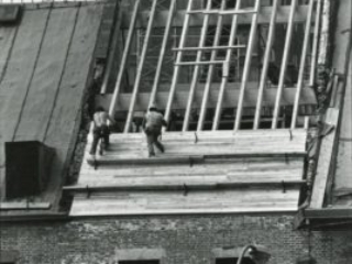 Schermerhorn Row being restored in 1982