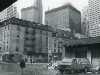 Schermerhorn Row pre-restoration, ca. 1970,  home to the South Street Seaport Museum